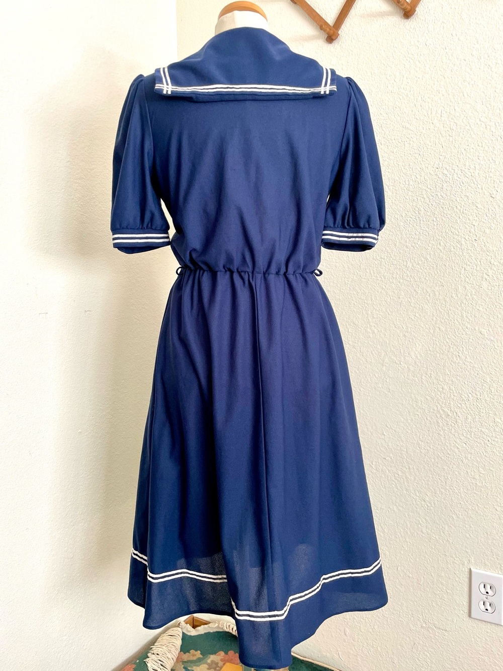 Vintage 1970s Blue and White Sailor Dress - Picture 9 of 11